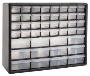 Akro-Mils Plastic Storage Cabinet #10144, 44 Drawers, 6-3/8" Deep x 20" Wide x 15-13/16" High - 78460011
