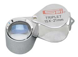 SPI Magnifier 15x Magnification, 53/64 Inch Lens Diameter, Triplet - 14-159-8