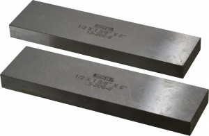 SPI Precision Steel Parallels, Matched Pair, 1/2" Thick x 6" Long, 1-5/8" Height - 13-206-8