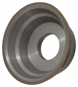 Norton Diamond Cup Wheel, Type 11V9, 3-3/4" Diameter, 1-1/4" Hole Size, 1-1/2" Thickness, 150 Grit, Very Fine Grade, 1/8" Superabrasive Depth - 36046122