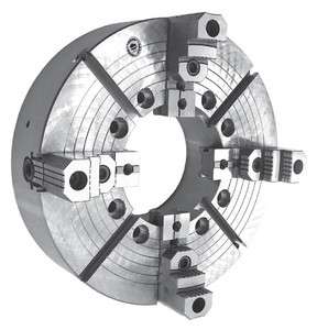 Bison 4317 HD 4-Jaw Oil Country Chuck with Large Through-Hole, 25" Diameter, A2-15 Taper - 7-859-2543