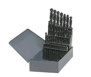 Made in USA 1/16 to 1/2″, 135° Point, Oxide Finish High Speed Steel Jobber Length Drill Bit Set  Heavy Duty, Split Point  IJHB029  - 42-113-1