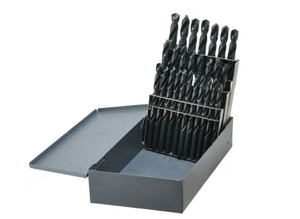 Chicago-Latrobe 135° Point, Oxide Finish, High Speed Steel Jobber Length Drill Bit Set  26 Piece, Split Point, Straight Shank, Series 150ASP - 42-117-2
