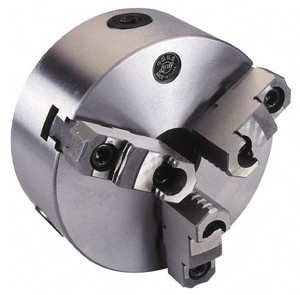 Interstate 3-Jaw Plain Back Self-Centering Lathe Chuck, Two-Piece Hardened Reversible Jaws, 8" dia. - 34-673-4