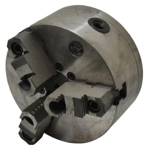 Interstate 3-Jaw Self Centering Direct Mounting "D" Series Lathe Chuck, 6" Dia, D1-3 Spindle, 40mm/1.57" Thru Hole - 34-677-5