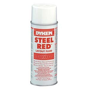 Dykem 80096, Layout Fluid, Red, 12 Ounce Aerosol - 96-687-9