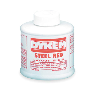 Dykem® 80396 – Steel Red™ Layout Fluid, 4 Ounce, Brush in Cap - 96-689-5