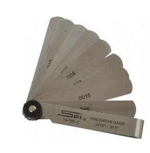 SPI Thickness Feeler Gages, 3" Gage - 9 Leaves - 14-150-7