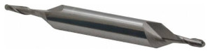 Atrax 2-Flute Centercutting Ball Double End Mill, 1/8" Mill Dia., 3/8" Shank Dia., 3/8" LOC - 45-537-8