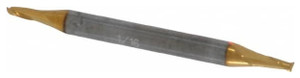 Atrax 2-Flute TiN Coated Centercutting Double End Mill, 1/16" Mill Dia., 1/8" Shank Dia., 1/8" LOC - 45-286-2