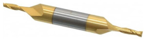 Atrax 2-Flute TiN Coated Centercutting Double End Mill, 1/8" Mill Dia., 3/8" Shank Dia., 3/8" LOC - 45-289-6