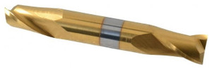 Atrax 2-Flute TiN Coated Centercutting Double End Mill, 3/8" Mill Dia., 3/8" Shank Dia., 9/16" LOC - 45-299-5