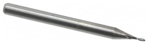 Atrax 2-Flute Centercutting Ball Single End Mill, 1/32" Mill Dia., 1/8" Shank Dia., 3/32" LOC - 45-509-7