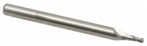 Atrax 2-Flute Centercutting Ball Single End Mill, 1/16" Mill Dia., 1/8" Shank Dia., 1/8" LOC - 45-511-3