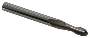 Atrax 2-Flute Centercutting Ball Single End Mill, 7/32" Mill Dia., 1/4" Shank Dia., 5/8" LOC - 45-521-2