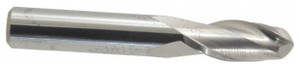 Atrax 2-Flute Centercutting Ball Single End Mill, 3/8" Mill Dia., 3/8" Shank Dia., 7/8" LOC - 45-526-1