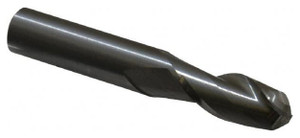 Atrax 2-Flute Centercutting Ball Single End Mill, 7/16" Mill Dia., 7/16" Shank Dia., 1" LOC - 45-527-9