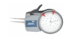 SPI Intertest Mechanical Caliper Gage 0.1 to 1/2″ Inside Dial Caliper Gage  0.0002″ Graduation, 0.0008″ Accuracy, 1.37″ Leg Length, 0.027″ Deep x 0.02″ Wide Groove, Chisel Contact Points  - 15-508-5