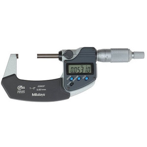 Mitutoyo IP65 Digimatic Coolant-Proof Micrometer, 1-2" w/ Ratchet Stop & SPC Output - 11-766-3