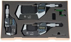 Mitutoyo 293-960 IP65 Digimatic Coolant-Proof Micrometer SET, 0-3" - 11-776-2