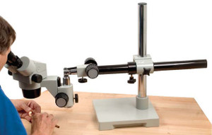 SPI Stereo Microscope on a Boom Stand, 6.5x to 45x Magnification - 12-502-1