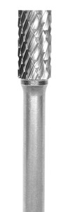 Grobet USA Carbide Cylinder Plain Bear Bur SA3, 3/8" x 3/4" with 1/4" shank - 32-552SY