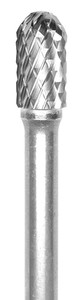 Grobet USA Carbide Cylinder Radius End Bear Bur SC3, 3/8" x 3/4" with 1/4" shank - 32-618SY