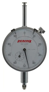 Peacock Lug Back Dial Indicator 1330, AGD 2, 1.000" range, 0-100 reading, White Dial Face - 11-913-1