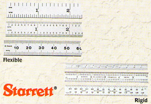 Starrett 6" Steel Rule, Satin Chrome Finish - 10-835-7