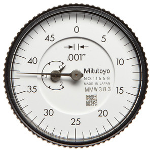 Mitutoyo Back Plunger Type Indicator 0-0.2" Range 1166A - 1166-1