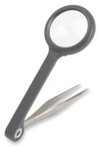 Carson MagniGrip 4.5x Magnifier with Attached Precision Tweezers - MG-55
