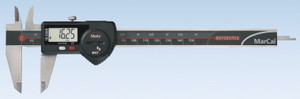 Mahr Federal Digital Electronic Caliper MARCAL 16 EWR, 8"/200mm, Rectangular Depth Rod w/ Friction Wheel - 4103069