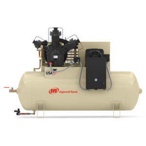 Ingersoll Rand Two-Stage Electric Driven Reciprocating Air Compressor, 20 HP, 120 Gallon Horizontal Tank - 15TE20