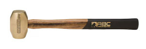 ABC Brass Hammer, 4 lb. with 18" Wood Handle - ABC4BW
