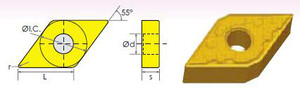 Precise DNMG/DM 55° DIAMOND NEGATIVE RAKE CARBIDE INSERTS