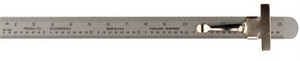 PEC Pocket Steel Rule 6" with 64ths and mm, metric equivalent chart on opposite side - 31-152-2