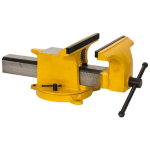 Gibraltar High-Visibility Safety Mechanics Bench Vise, 8" Jaw Width, 8" Jaw Opening, 3-1/2" Throat Depth - 76-673-3
