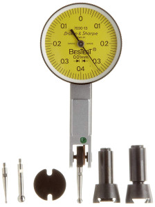 Brown & Sharpe BesTest Dial Test Indicator Set 599-7030-14, 0.8mm Range, 0.01mm Graduation, 28mm Dial Dia. - 20-420-6