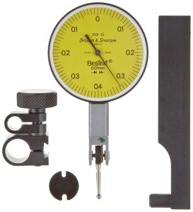 Brown & Sharpe BesTest Dial Test Indicator 599-7031-13, 0.8mm Range, 0.01mm Graduation, 38mm Dial Dia. - 20-405-7