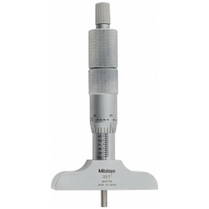 Mitutoyo 129-127 Depth Micrometer 0-4" Range with 2-1/2" Base - 10-277-2