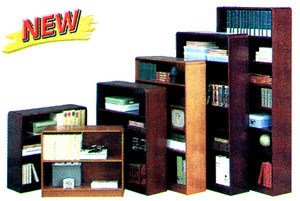 Wood Bookcase, Medium Oak, 4 Shelves - 91-669-2 Wood Bookcase, Medium Oak, 4 Shelves - 91-669-2