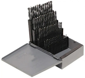 Hertel Screw Machine Length Drill Set, 60 pcs., #1 - 60 Wire Gage, 135° Drill Point, Cobalt, Heavy-Duty, Split Point - 49-190-2