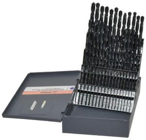 Hertel Jobber Length Drill Set, 60 Pieces, #1 - 60 Wire Gage, HSS Black Oxide, 118° Drill Point, General Purpose - 49-168-8