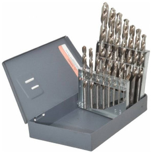 Hertel Jobber Length Drill Set, 15 Pieces, 1/16 - 1/2" x 32nds, HSS Bright, 118° Drill Point, General Purpose - 49-154-8