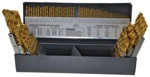 Hertel Jobber Length Drill Set, 115 Pieces, HSS TiN Coated, 118° Drill Point, General Purpose - 49-137-3