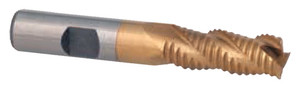 Premium 3 Flute M-42 Cobalt TiCN Coated Centercutting Roughing End Mill for Aluminum, 1-1/4" Mill Dia. - 47-926-1