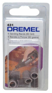 Dremel Aluminum Oxide Coated Spiral Sanding Bands #431, Pack of 6, 1/4" Diameter, 60 Grit - 95-994-0