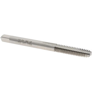 Value Collection HSS Spiral Point Bottoming Chamfer Tap, #10-24 UNC, 2 Flutes, 2B/3B Class of Fit, HSS, Bright/Uncoated Coated, 7/8" Thread Length, Right Hand, H3 - 42-387-1