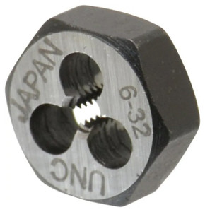 Interstate Hex Rethreading Bolt Die, Carbon Steel, #6-32 UNC - 42-414-3