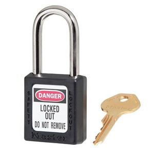 Master Lock Xenoy Safety Lockout Padlock, Black, Type: Keyed Differently - 50-159-3
